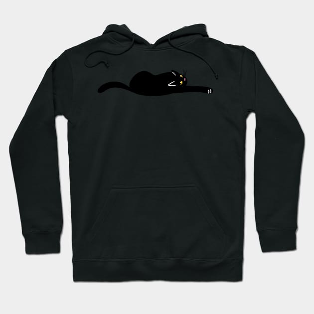 Stretching Black Cat Hoodie by LivianPearl